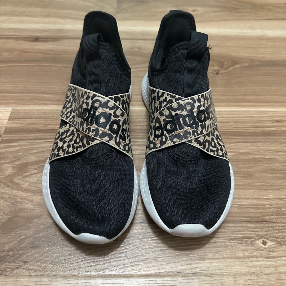 Adidas Women's Black and Animal Print Sneakers